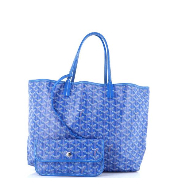 Goyard Saint Louis Tote Coated Canvas PM Blue - Picture 2 of 8